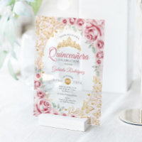 Pink Gold Floral Quinceanera