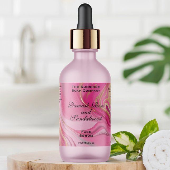Pink Gold Foil Cosmetics or Dropper Bottle Label (Creator Uploaded)