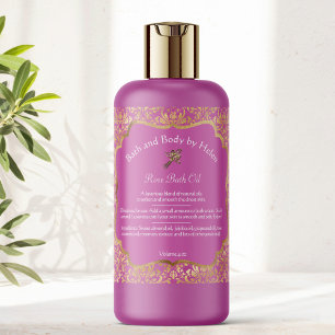 Pink & gold foil damask soap cosmetics label - 4