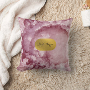 Pink Gold Foil Sea Crystals Signature Cushion