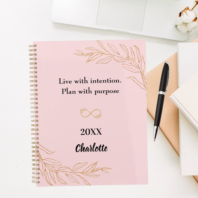 Pink gold foliage quote 2026 planner (Creator Uploaded)