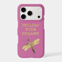 Pink Gold Follow Your Dreams Dragonfly