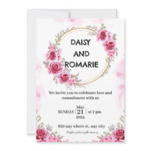 Pink Gold Free Wedding Invitation
