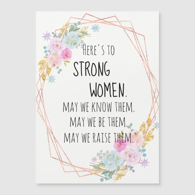 Pink Gold Geometric Floral Strong Women Encourage (Front)