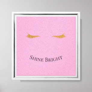 Pink Gold Glam Glitter Eyelashes Canvas Print