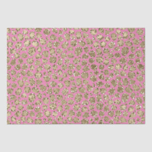 Pink Gold Glam Glitter Leopard   Tissue Paper