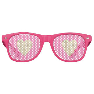 Pink Gold Glam Hearts Retro Sunglasses