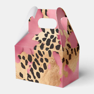 Pink Gold Glam Leopard Favour Box