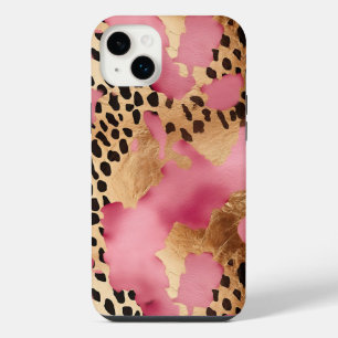 Pink Gold Glam Leopard iPhone 14 Plus Case