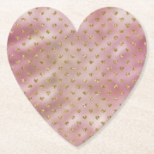 Pink Gold Glam Ombre Gold Glitter Hearts