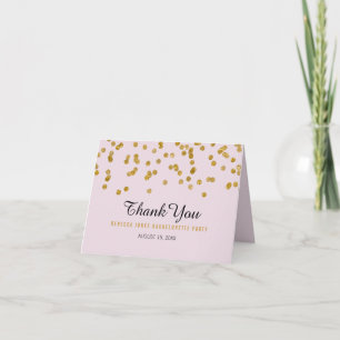 Pink Gold Glitter confetti Bachelorette Thank You