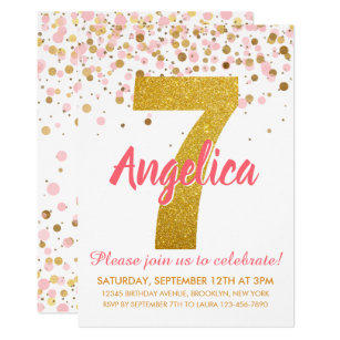 7Th Birthday Invitation For Girl 2