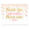 Pink Gold Glitter Confetti Thank You Favour Sign