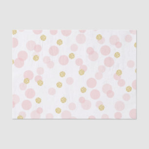 Pink Gold Glitter Dots Birthday Gift Tissue Paper