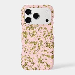 Pink & Gold Glitter Girly Glam Modern Splatter