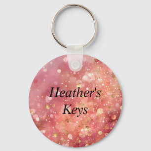 Pink & Gold Glitter  Key Ring
