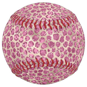 Pink Gold Glitter Leopard Print Softball