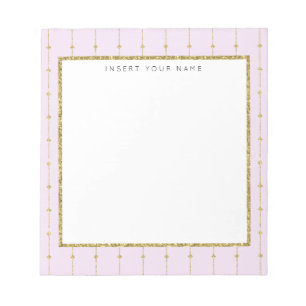 Pink & Gold Glitter Personalised Notepad 5.5" x 6"