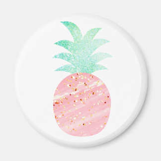 Pink & Gold Glitter Pineapple Magnet
