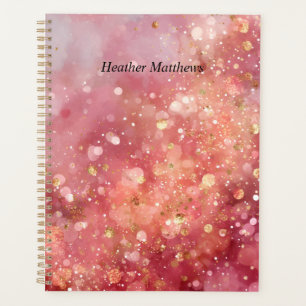 Pink & Gold Glitter Planner