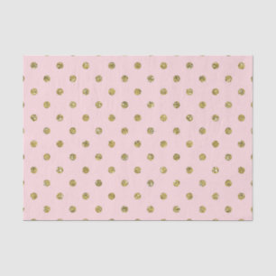 Pink & Gold Glitter Sparkle Polka Dots Chic Party Tissue Paper