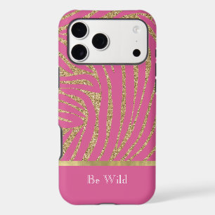 Pink Gold Glitter Zebra