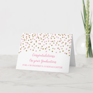 Pink Gold Goddaughter Congratulations Graduation Card