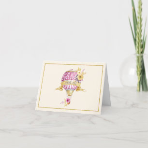 Pink+Gold Hot Air Balloon "Thank You" Card