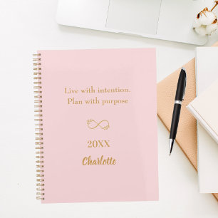Pink gold inspirational quote 2026 planner