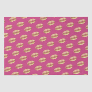 Pink Gold Kiss Lips Tissue Paper