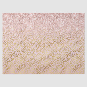 Pink Gold Leopard Print Blush Glitter     Tissue Paper