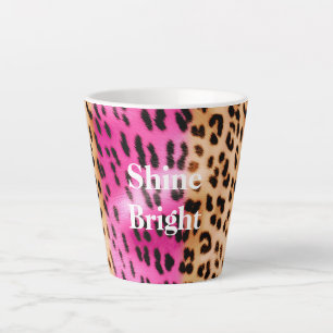 Pink Gold Leopard Print Latte Mug