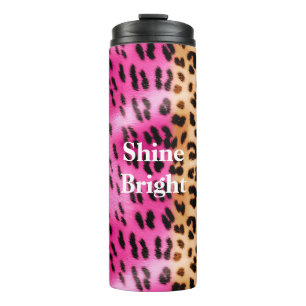 Pink Gold Leopard Print Thermal Tumbler