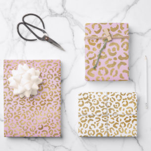 Pink Gold Leopard Print        Wrapping Paper Sheet