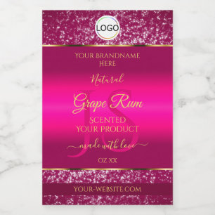 Pink Gold Logo and Initials Glitter Product Labels