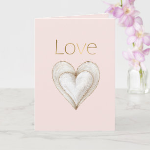 Pink Gold Love Forever Hearts Card