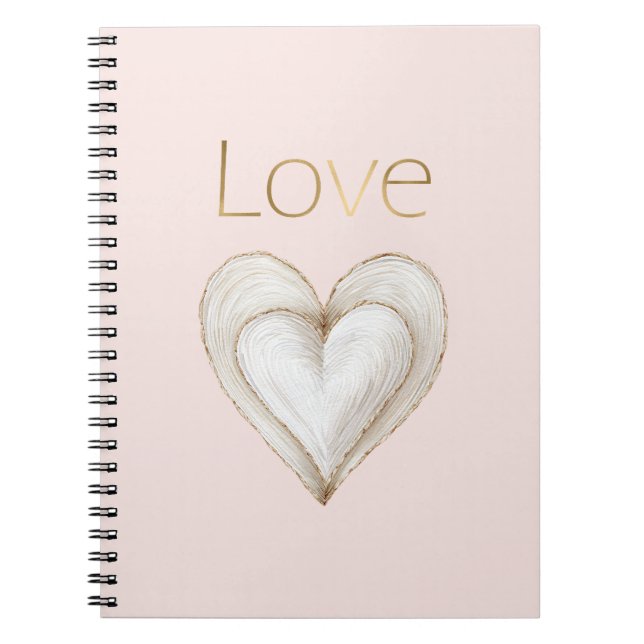 Pink Gold Love Heart Notebook (Front)