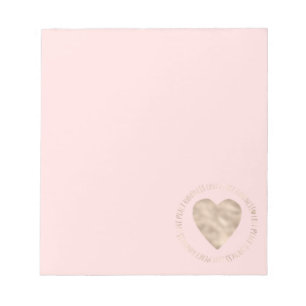 Pink Gold Love Peace Kindness Heart inspirational Notepad
