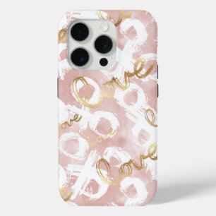Pink Gold Love XO iPhone 15 Pro Case