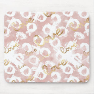 Pink Gold Love XO Mouse Pad