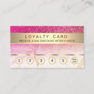 Pink Gold Loyalty Card Salon Makeup Artist