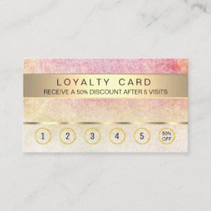 Pink Gold Loyalty Card Salon Makeup Artist