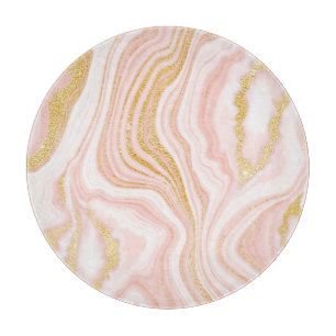 Pink Gold: Marble Fusion. Cutting Board