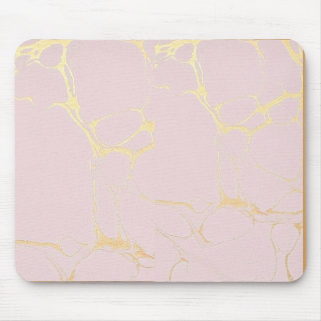 Pink Gold Marble Mousepad (Front)