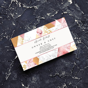 pink gold marble Patisserie Pastry Chef Bakery Business Card