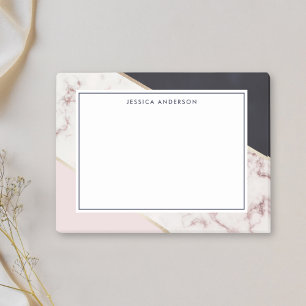 Pink Gold Marble Personalised Name Post-it Notes