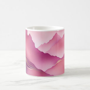 Pink Gold Metallic Marble Stone Coffee Mug