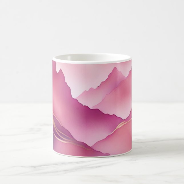 Pink Gold Metallic Marble Stone  Coffee Mug (Center)