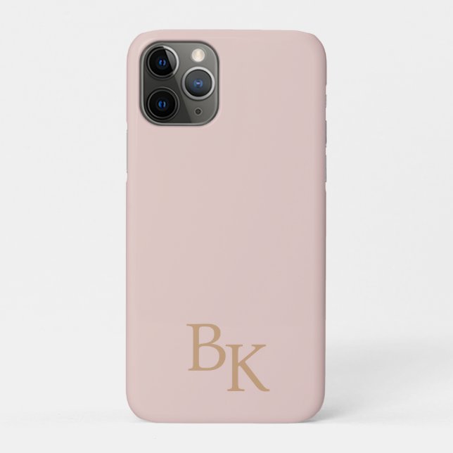 Pink Gold Minimal Personalised Initial Monogram Case-Mate iPhone Case (Back)