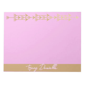Pink & Gold Minimalist Personalised Notepad